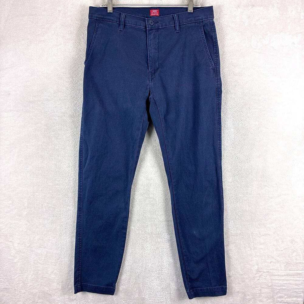 Levis XX Chino Pants Men 34x34 (34x33) Navy Standard Taper Preppy Workwear